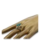 Or jaune 8 carats Emerald Anneau Artisanat vintage vrc031x-em Art Deco Style Art Déco soviétique